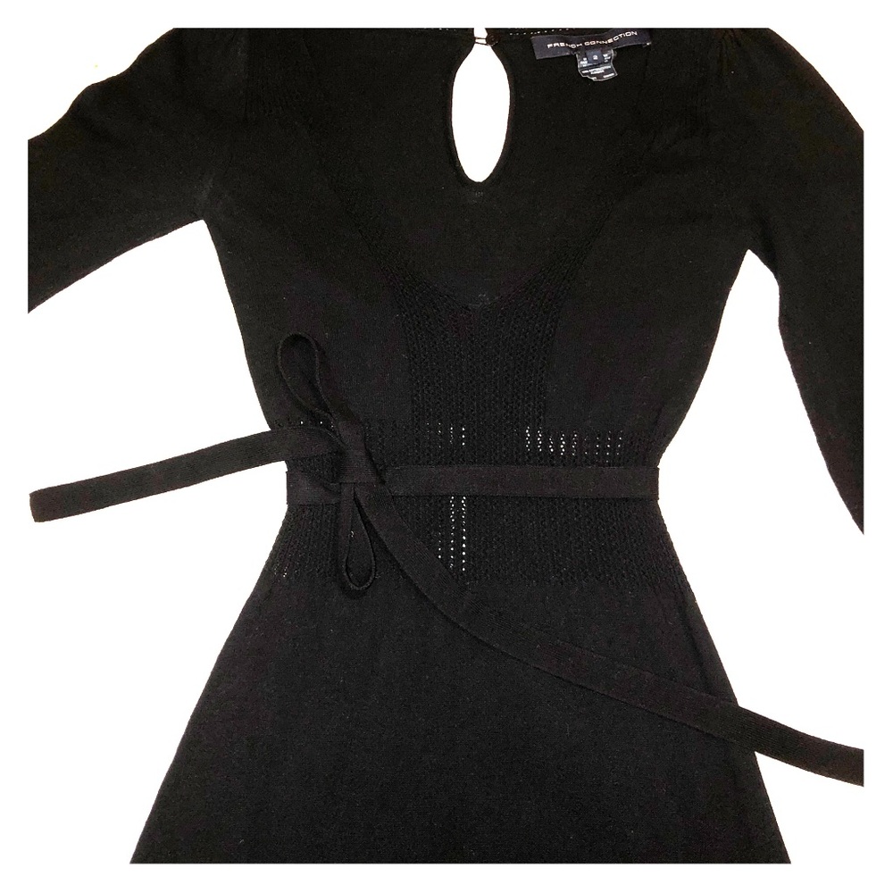 French Connection thin sweater knit dress with tie